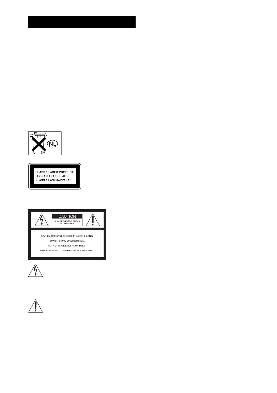 For the customers in the u.s.a, Warning, Caution | For the customers in canada caution, Precautions | Sony HCD-DX150 User Manual | Page 2 / 100
