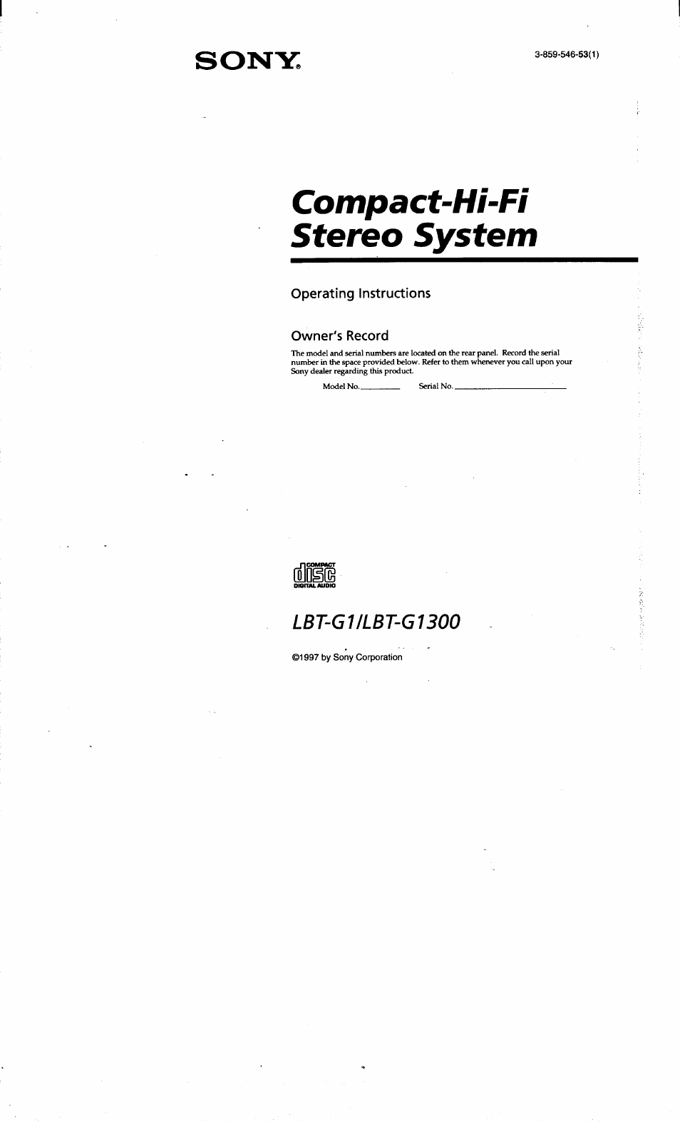 Sony LBT-G1300 User Manual | 27 pages