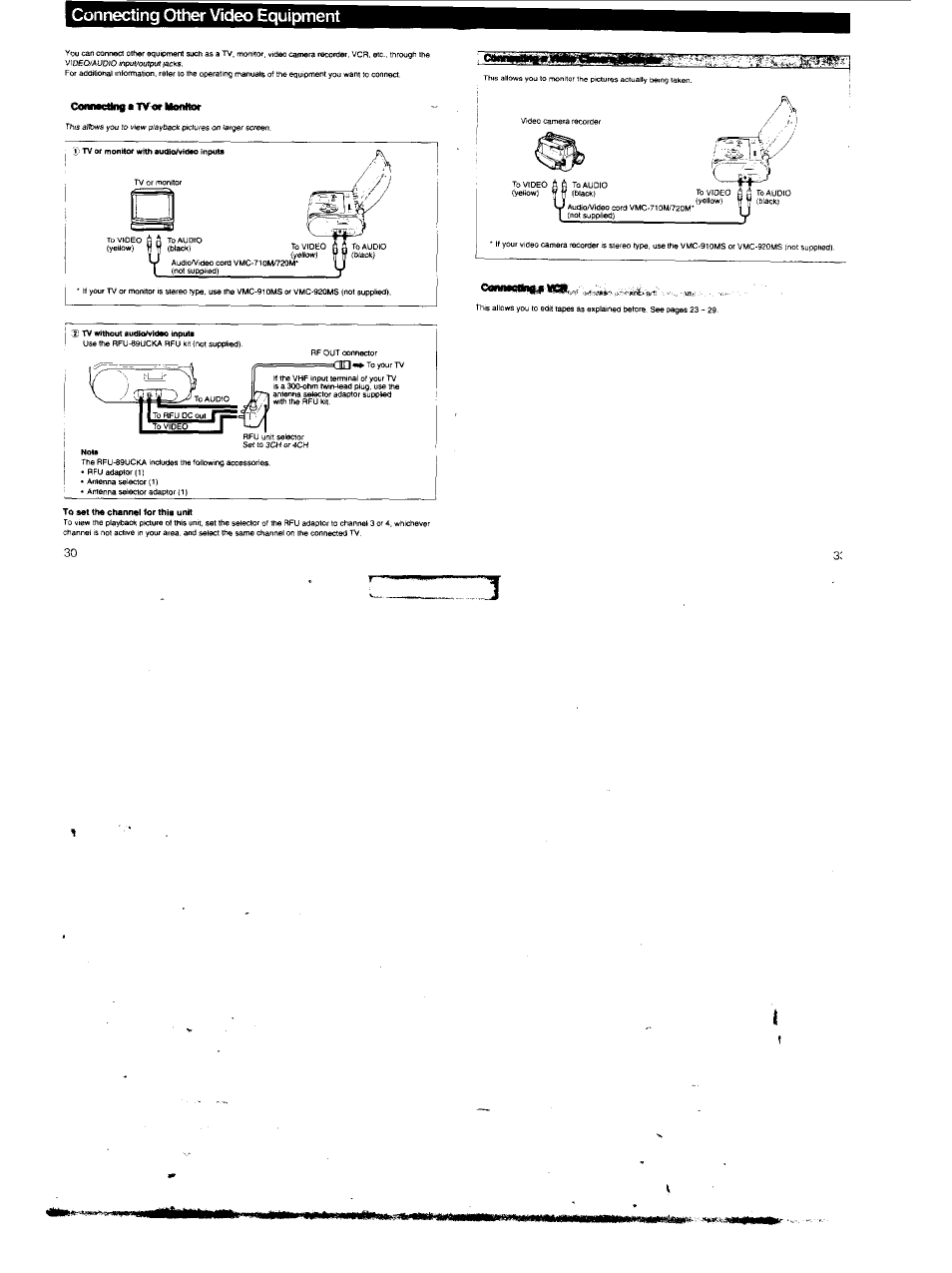 Connecting other video equipment, Éèèm | Sony GV-M20 User Manual | Page 16 / 20