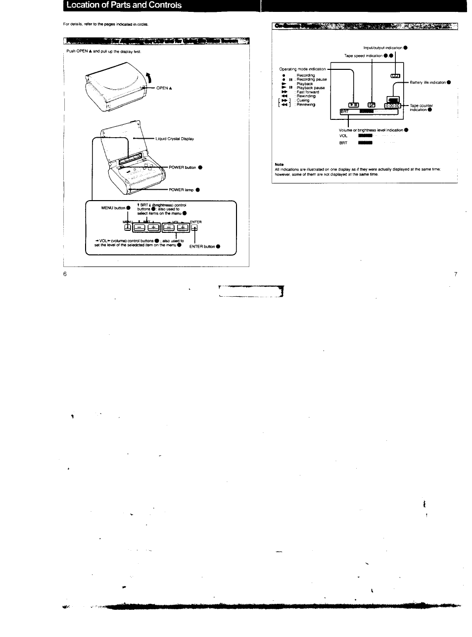 Location of parts and controls | Sony GV-M20 User Manual | Page 4 / 20