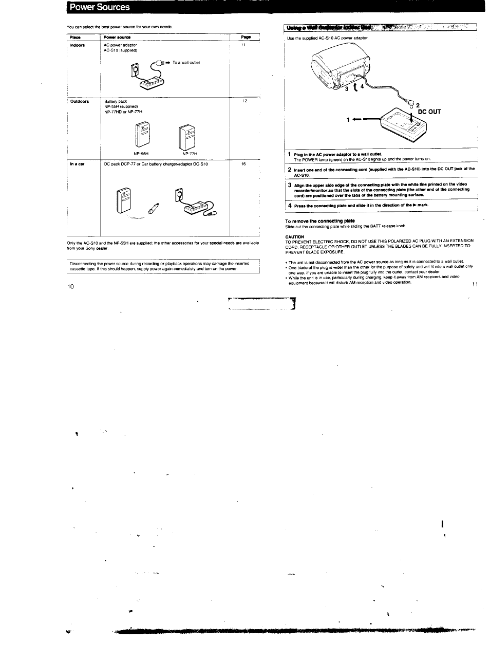 Power sources | Sony GV-M20 User Manual | Page 6 / 20