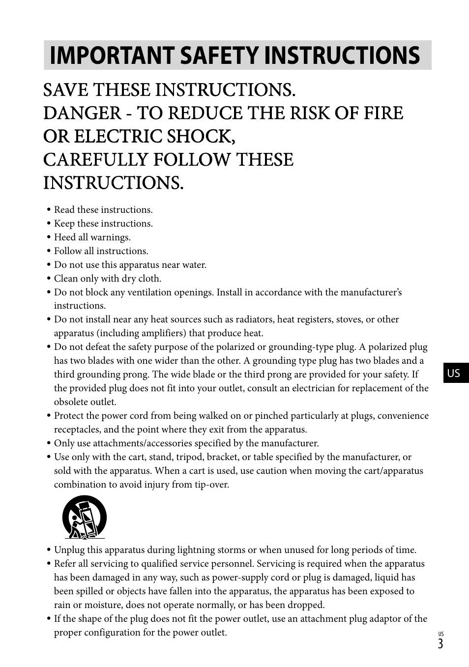 Important safety instructions | Sony HDR-XR500V User Manual | Page 3 / 131