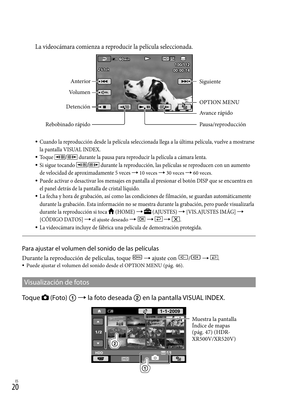 Visualización de fotos | Sony HDR-XR500V User Manual | Page 84 / 131