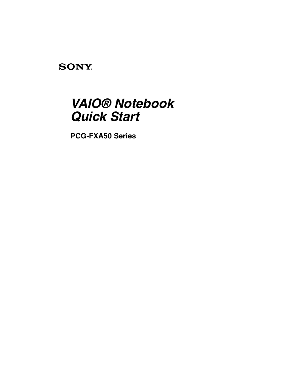 Sony PCG-FXA53 User Manual | 56 pages