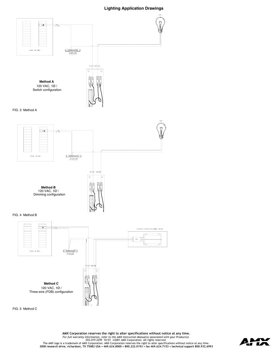 Lighting application drawings | AMX Multimode Dimmer Module RDM-MDM User Manual | Page 2 / 2
