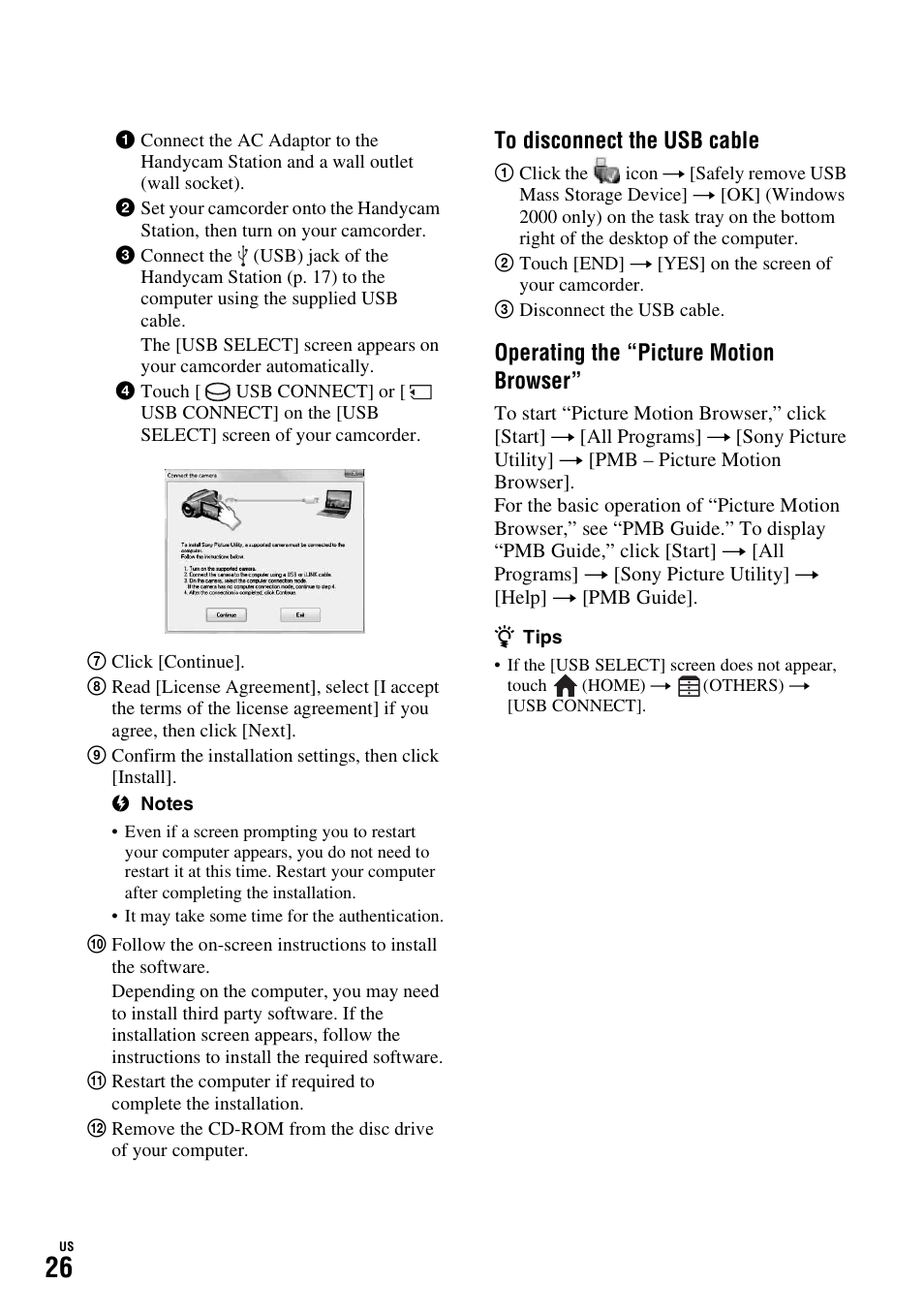 Operating the “picture motion browser | Sony HDR-SR10D User Manual | Page 26 / 72