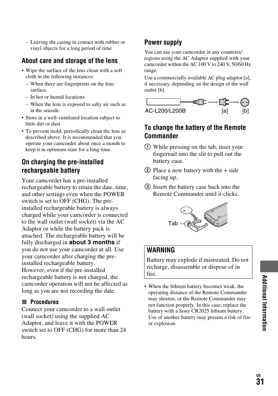 Sony HDR-SR10D User Manual | Page 31 / 72