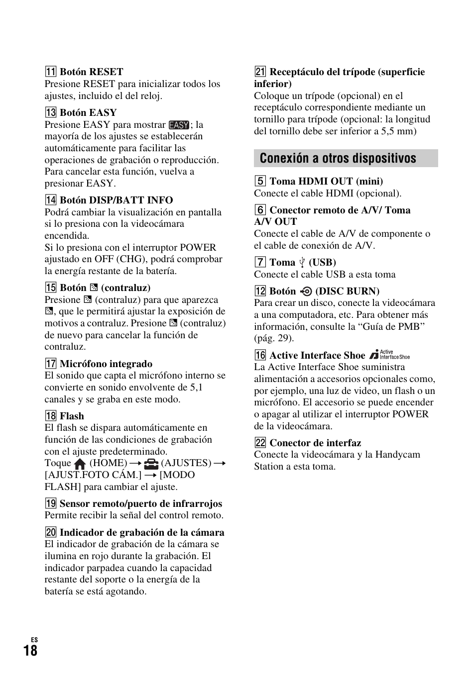 Conexión a otros dispositivos | Sony HDR-SR10D User Manual | Page 50 / 72
