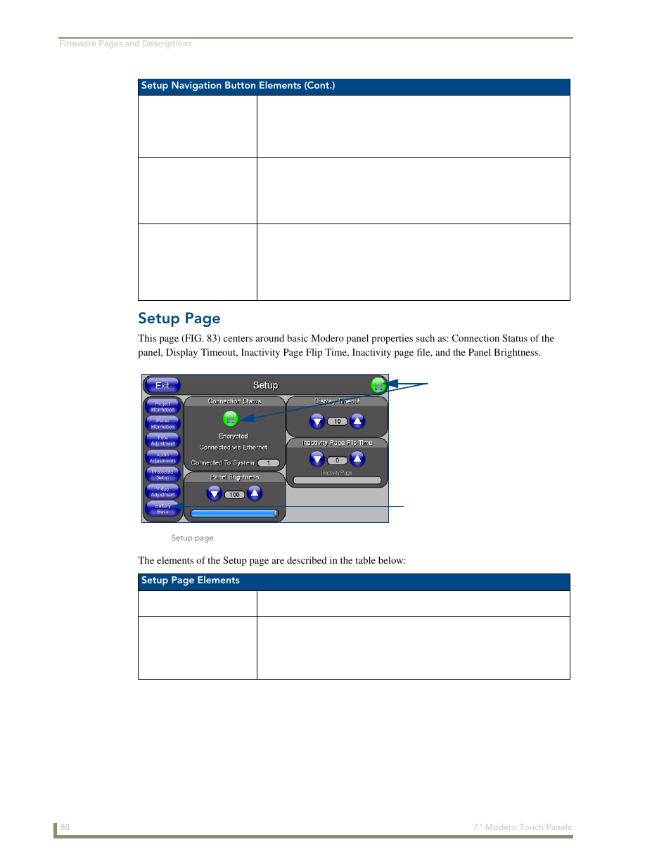 Setup page | AMX Modero CV7 User Manual | Page 100 / 220