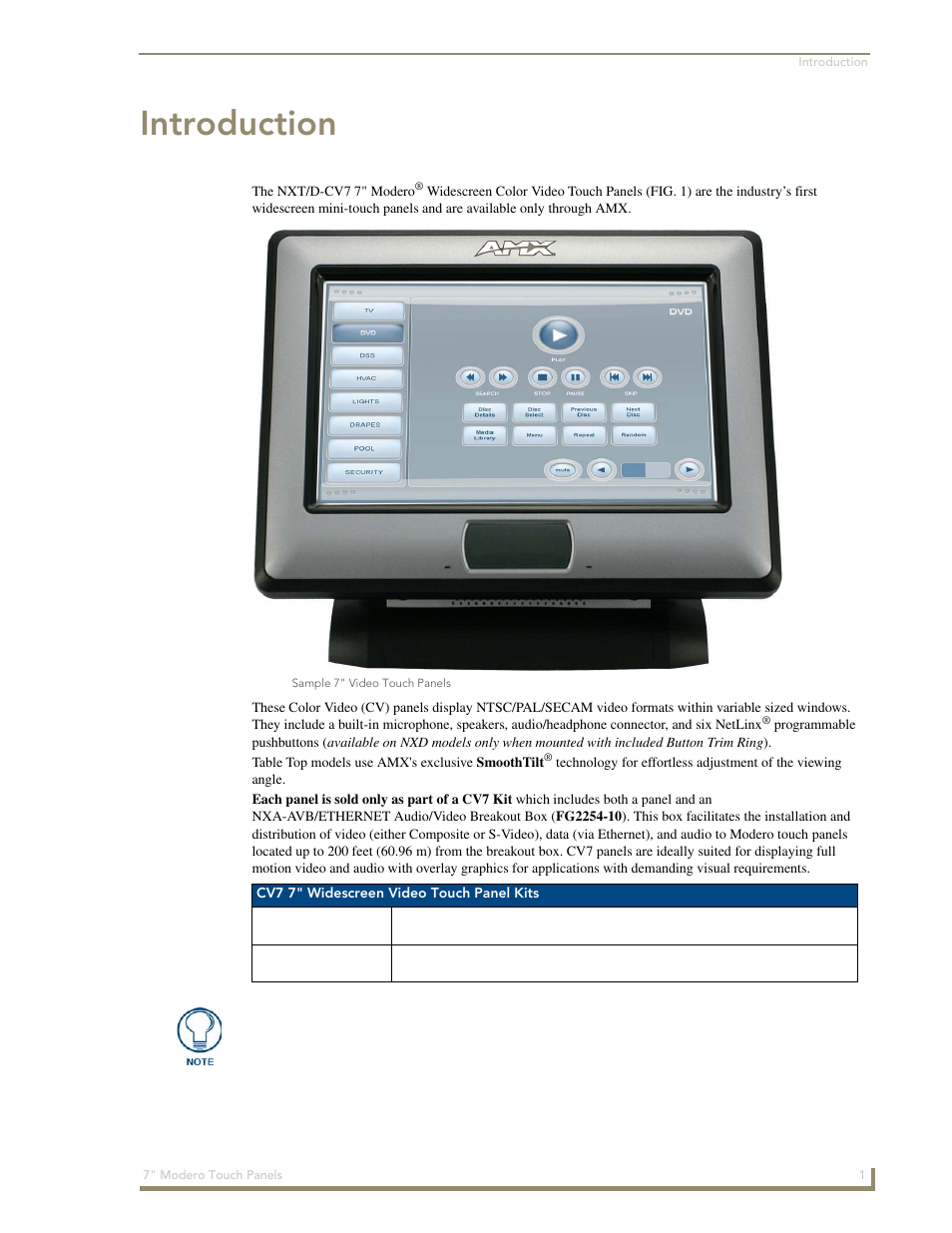 Introduction | AMX Modero CV7 User Manual | Page 13 / 220