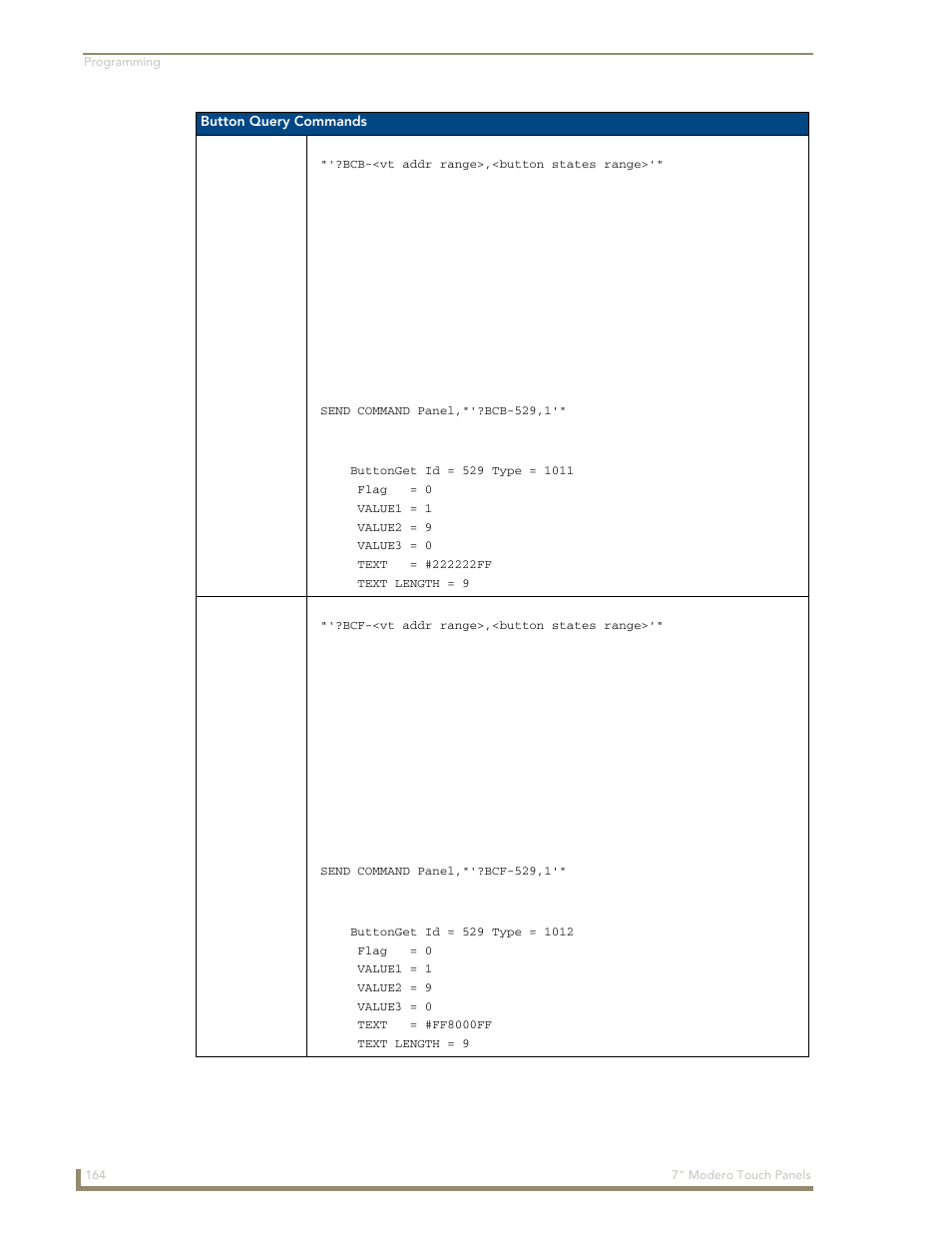 Bcb ?bcf | AMX Modero CV7 User Manual | Page 176 / 220