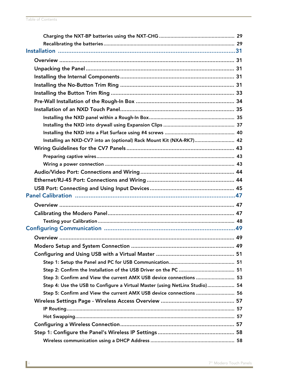 AMX Modero CV7 User Manual | Page 6 / 220