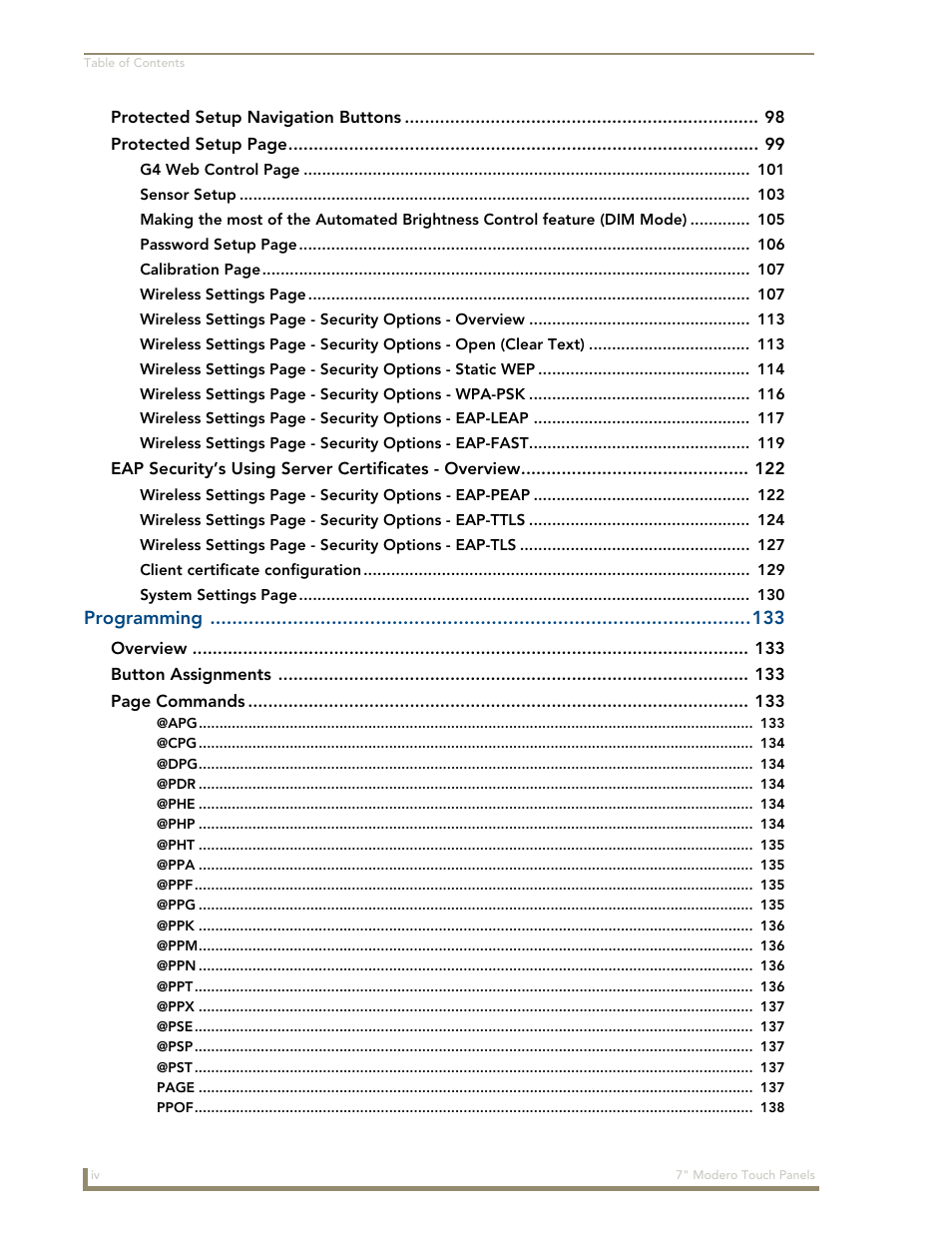 AMX Modero CV7 User Manual | Page 8 / 220