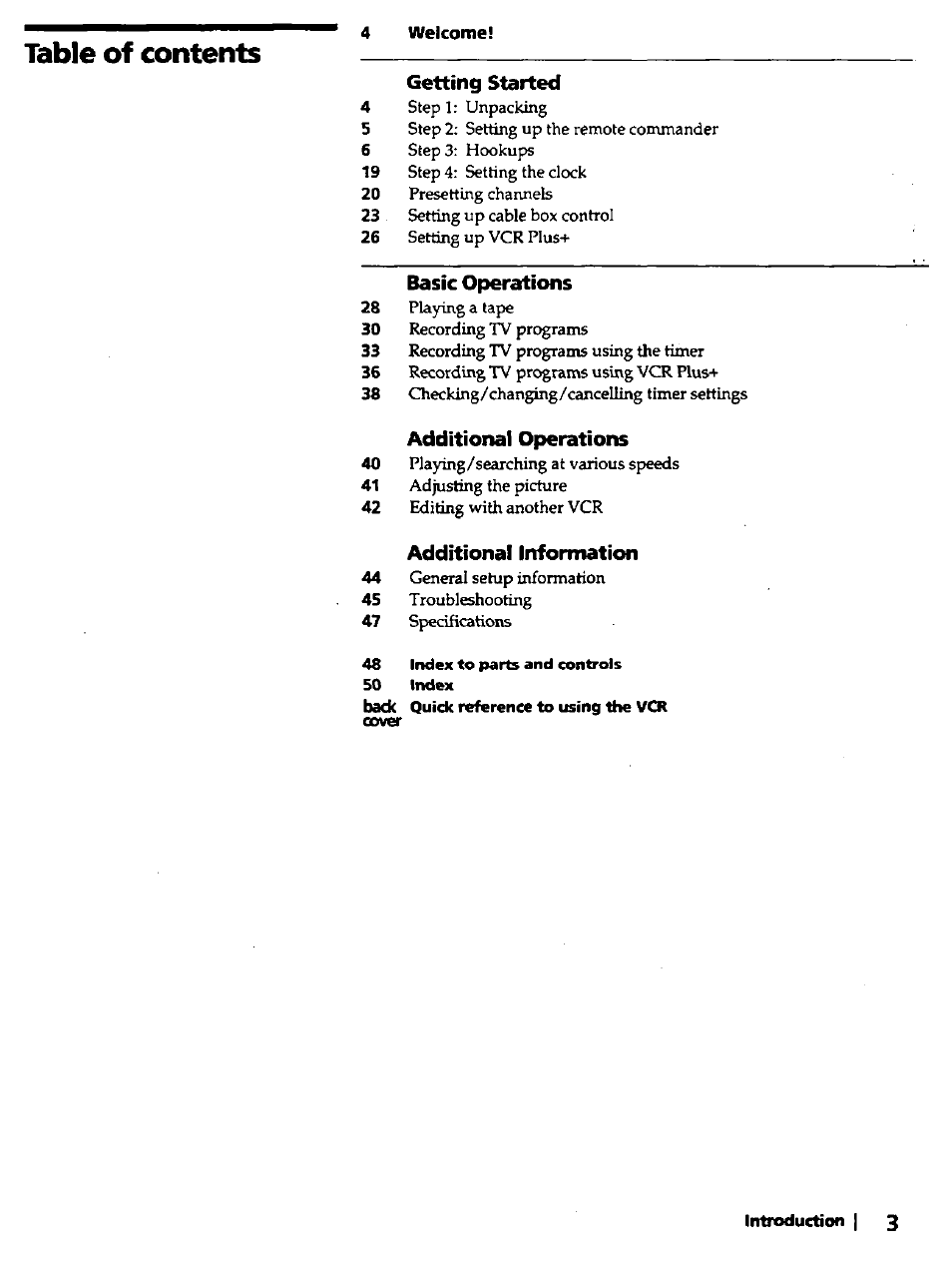 Sony SLV-420 User Manual | Page 3 / 51