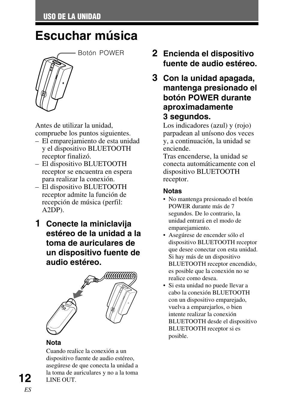 Escuchar música | Sony TMR-BT10 User Manual | Page 32 / 44