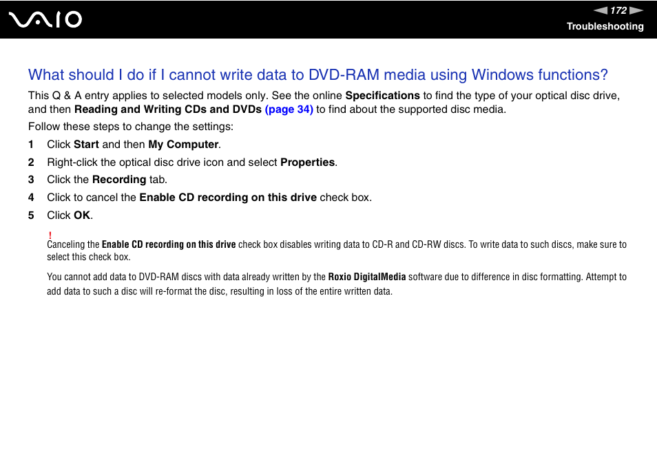 Sony VGN-TX850P User Manual | Page 172 / 202