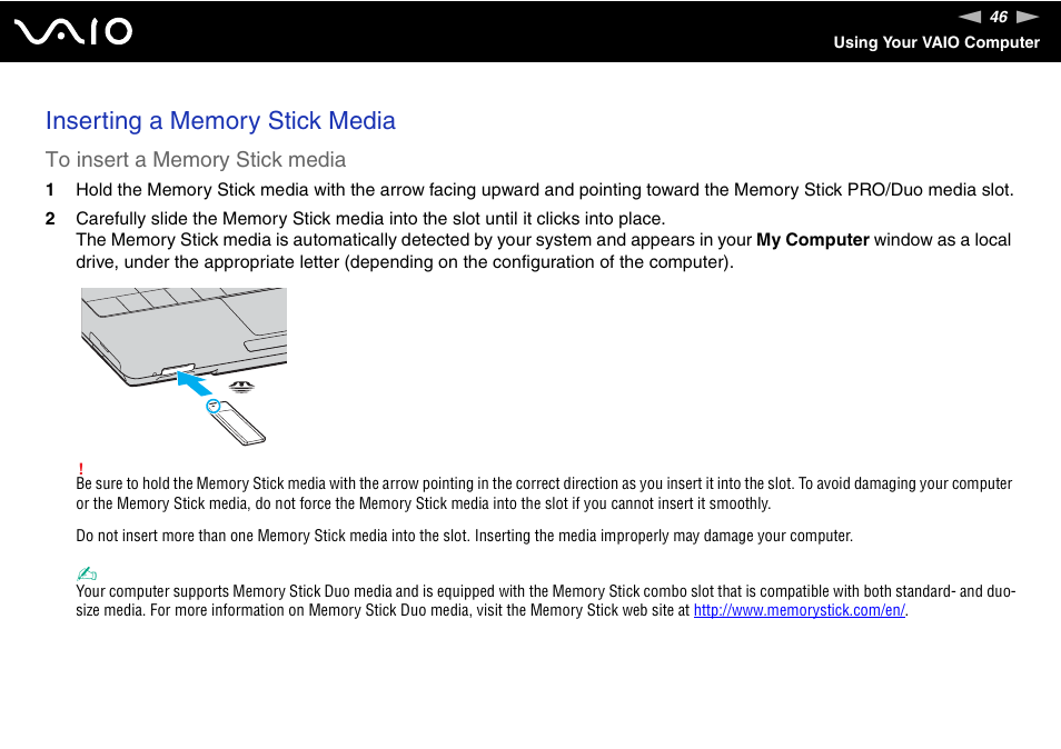 Sony VGN-TX850P User Manual | Page 46 / 202
