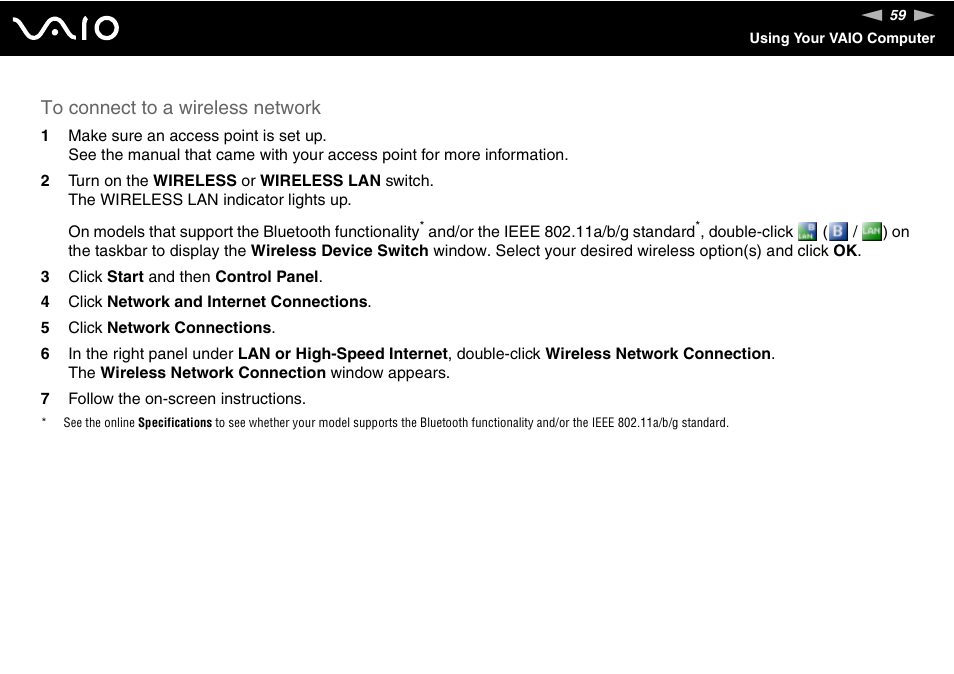 Sony VGN-TX850P User Manual | Page 59 / 202