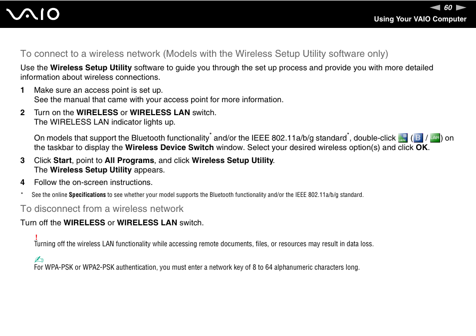 Sony VGN-TX850P User Manual | Page 60 / 202