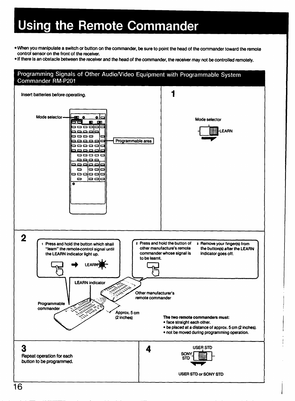 Using the remote commander | Sony STR-AV910 User Manual | Page 16 / 39