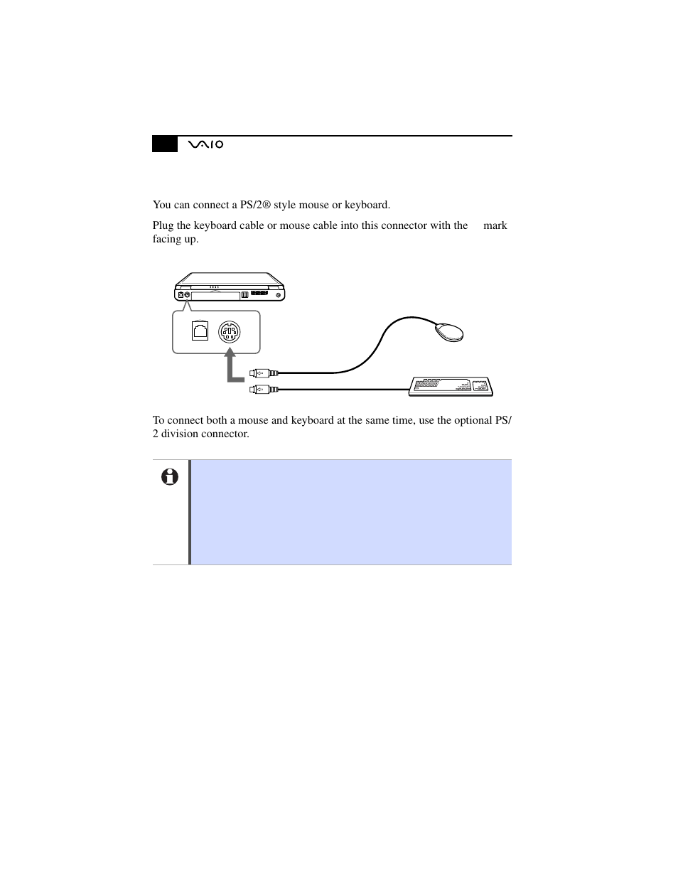 Connecting an external mouse or keyboard | Sony PCG-F630 User Manual | Page 59 / 103