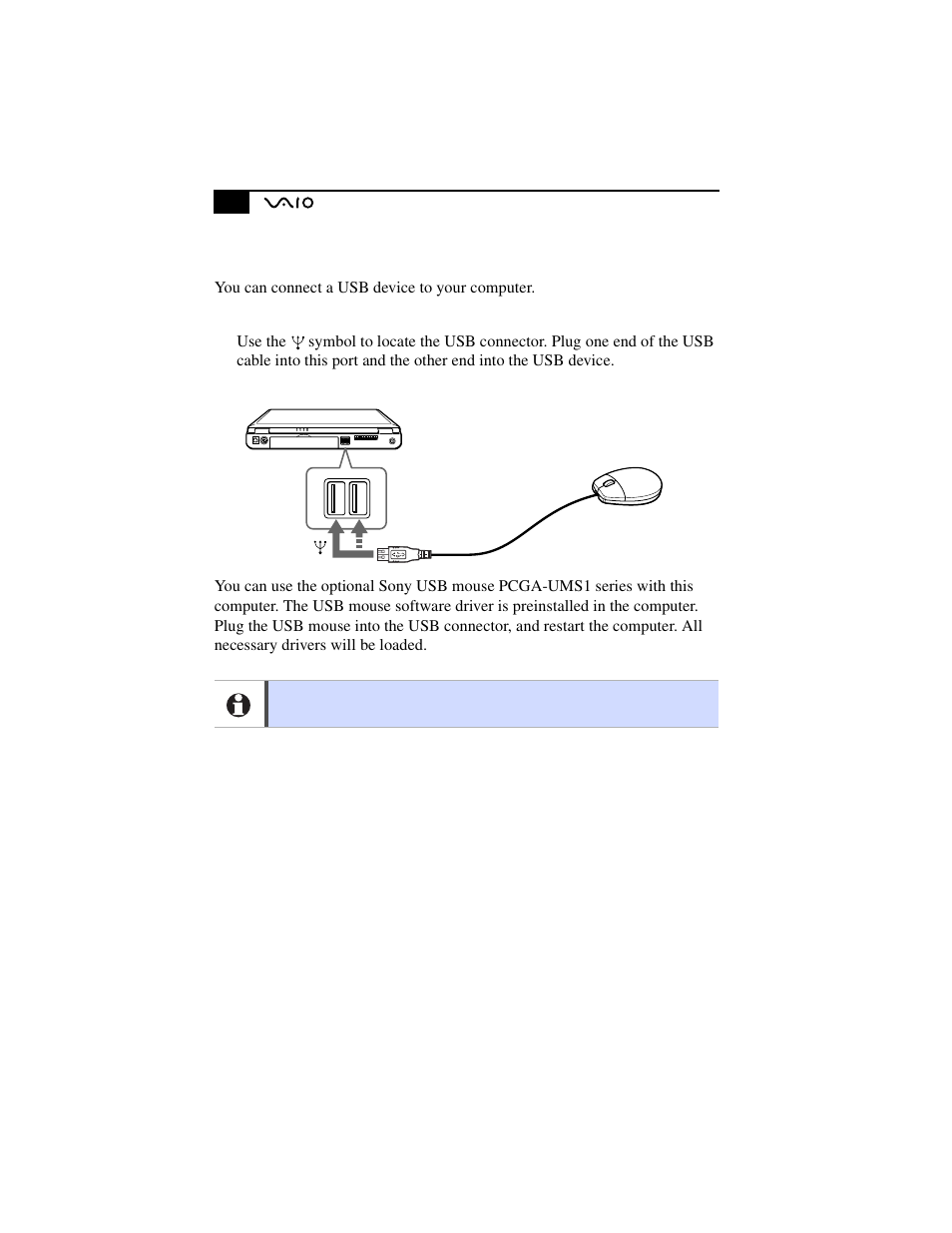 Connecting a universal serial bus (usb) device | Sony PCG-F630 User Manual | Page 65 / 103