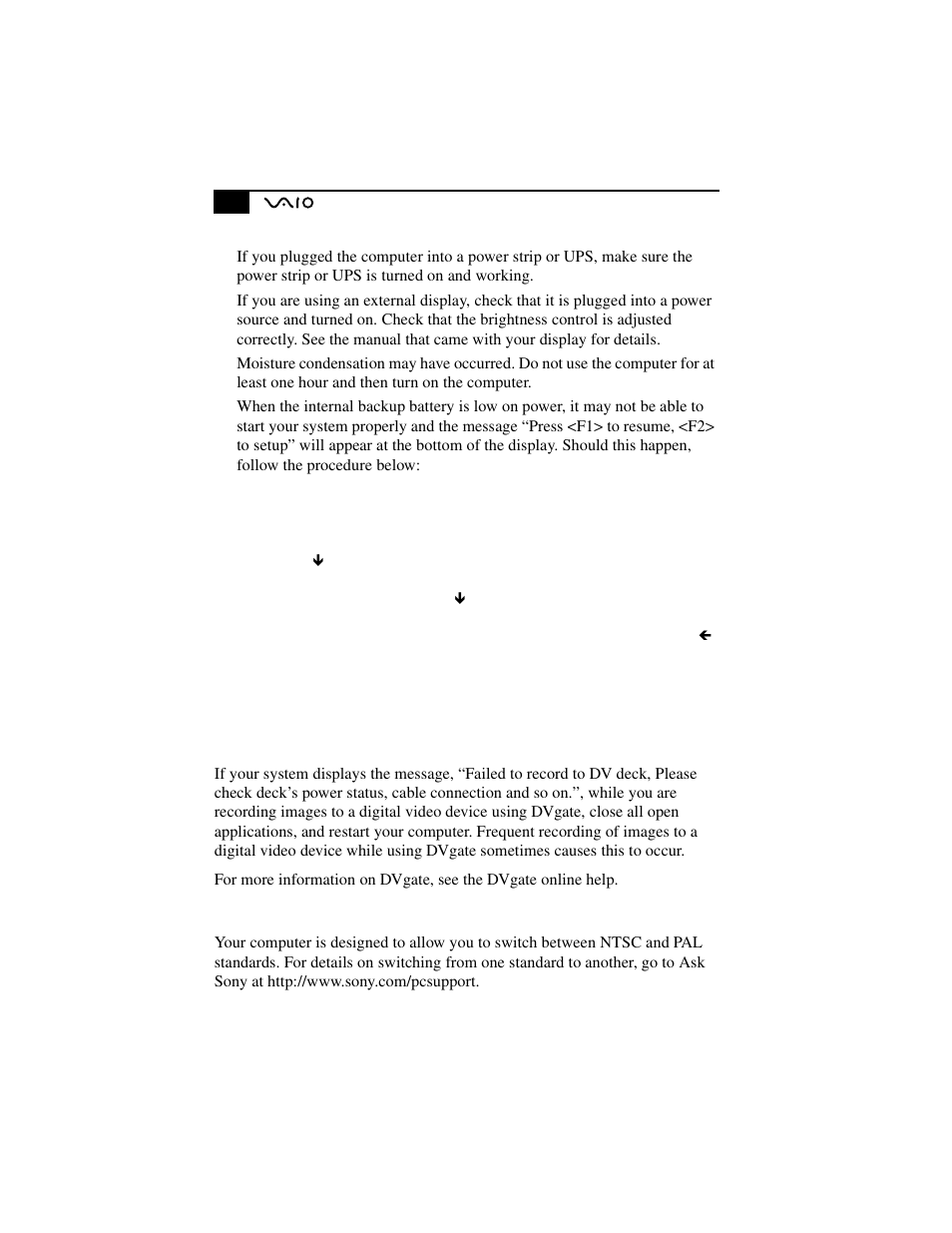 Dvgate and digital video captures, Switching between ntsc and pal standards | Sony PCG-F630 User Manual | Page 89 / 103