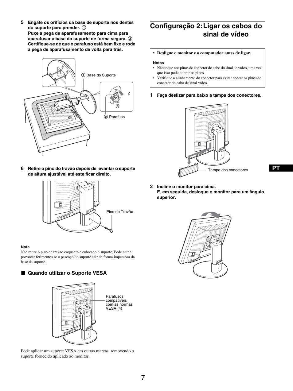 Configuração 2: ligar os cabos do sinal de vídeo, Configuração 2:ligar os cabos do sinal de vídeo | Sony SDM-S205FB User Manual | Page 159 / 403