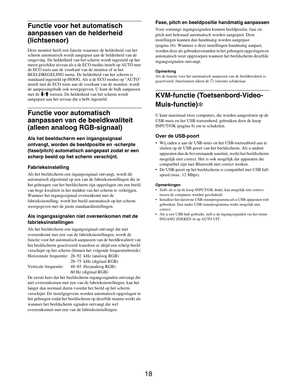 Kvm-functie (toetsenbord-video-muis-functie), Kvm-functie (toetsenbord-video- muis-functie) | Sony SDM-S205FB User Manual | Page 245 / 403