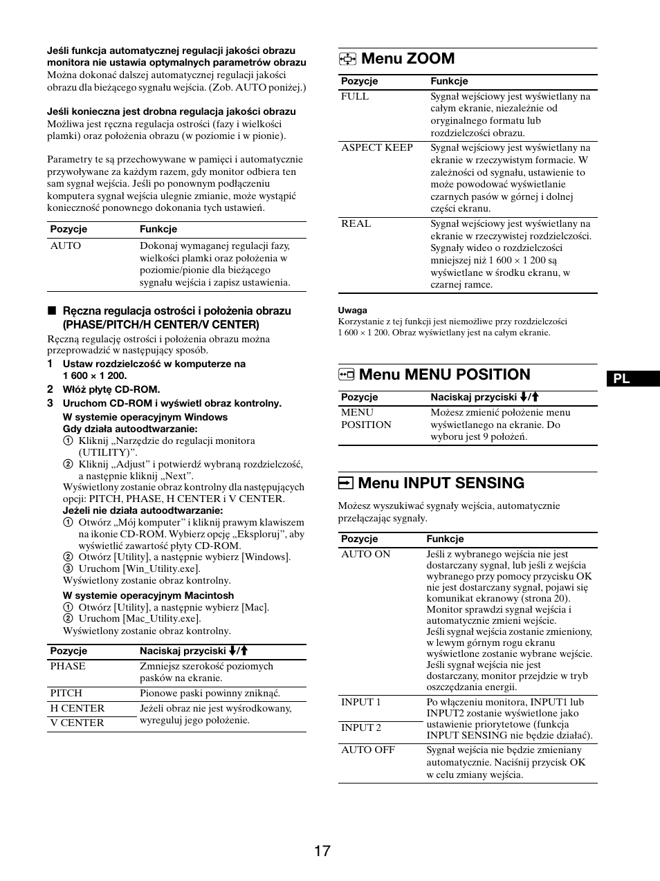 Menu zoom, Menu menu position, Menu input sensing | Menu zoom menu menu position menu input sensing, Menu menu position menu input sensing | Sony SDM-S205FB User Manual | Page 344 / 403