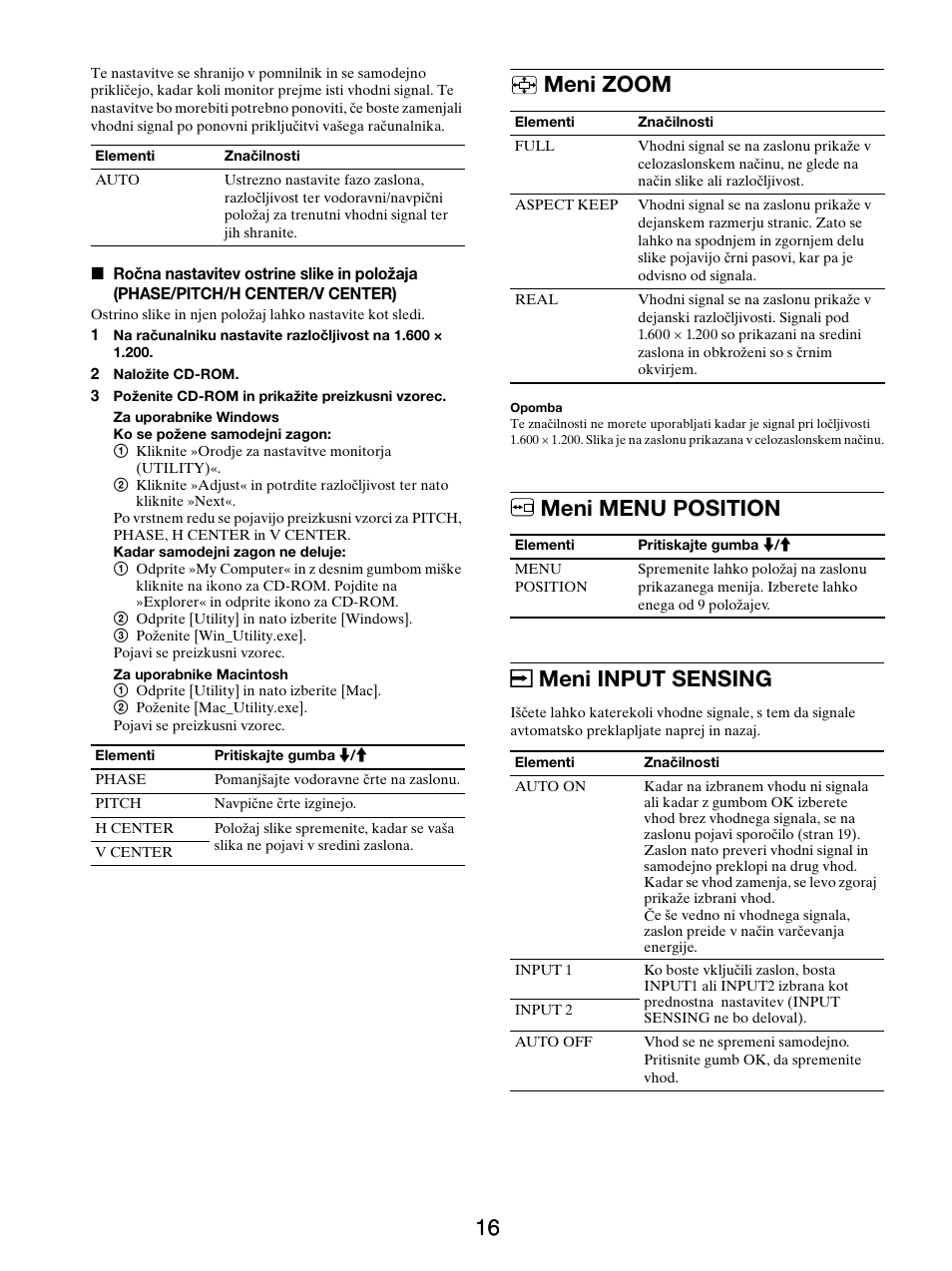 Meni zoom, Meni menu position, Meni input sensing | Meni zoom meni menu position meni input sensing, Meni menu position meni input sensing | Sony SDM-S205FB User Manual | Page 369 / 403