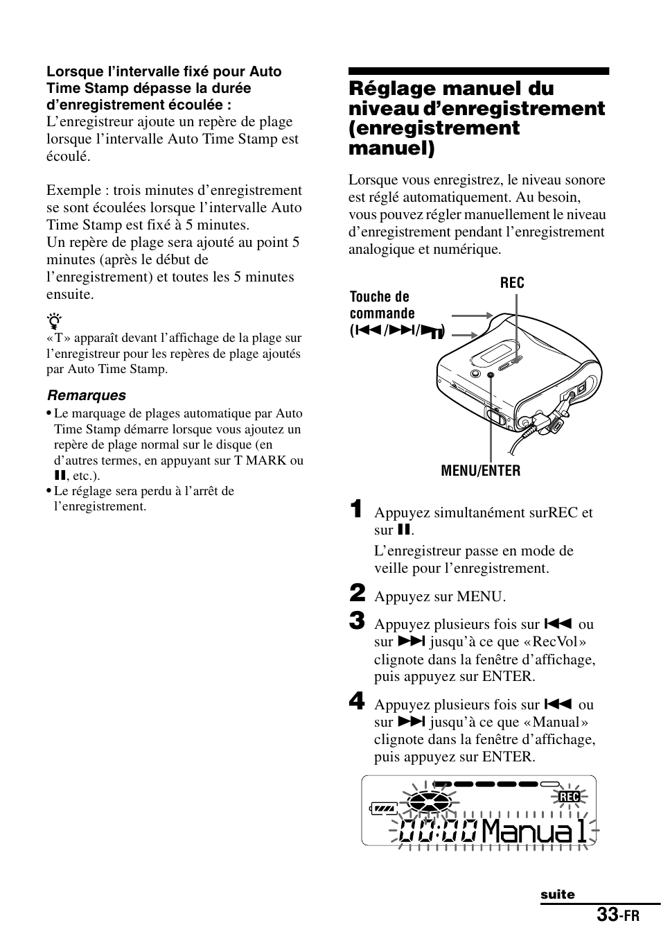 Manuel), Manual | Sony MZ-S1 User Manual | Page 101 / 208