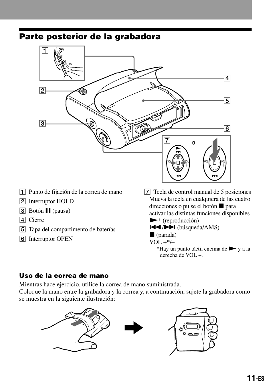 Parte posterior de la grabadora | Sony MZ-S1 User Manual | Page 151 / 208