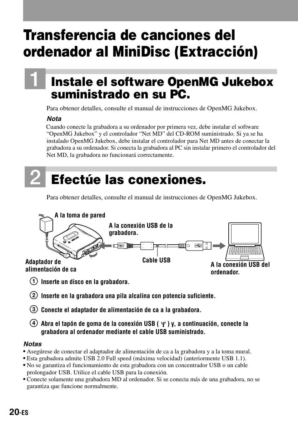 Efectúe las conexiones | Sony MZ-S1 User Manual | Page 160 / 208