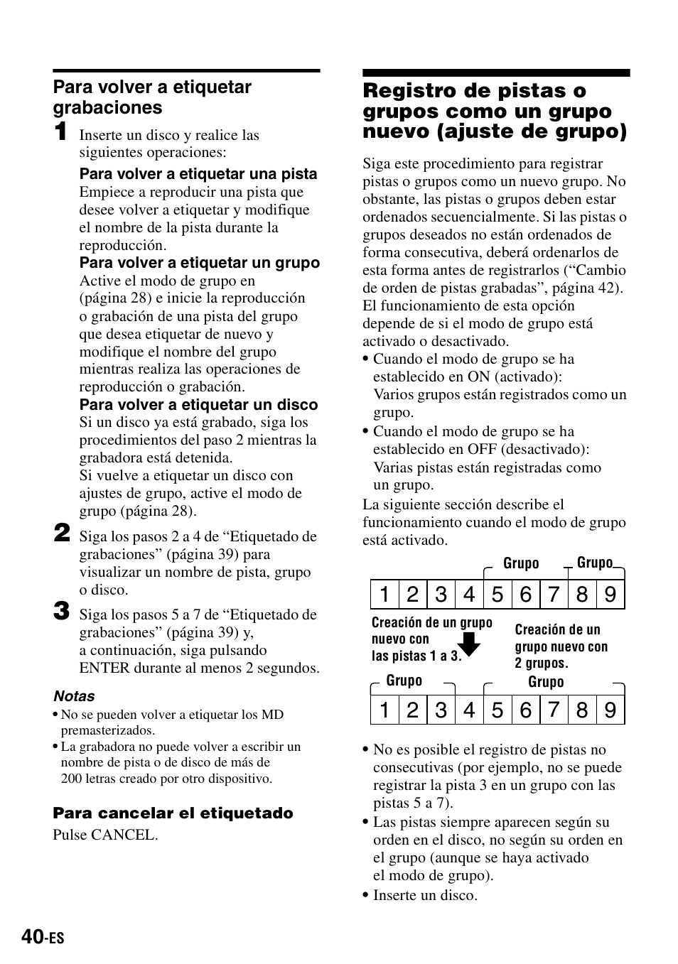 Para volver a etiquetar grabaciones | Sony MZ-S1 User Manual | Page 180 / 208