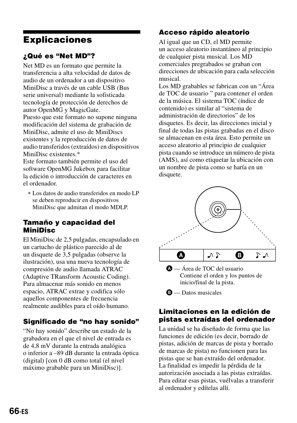 Explicaciones | Sony MZ-S1 User Manual | Page 206 / 208