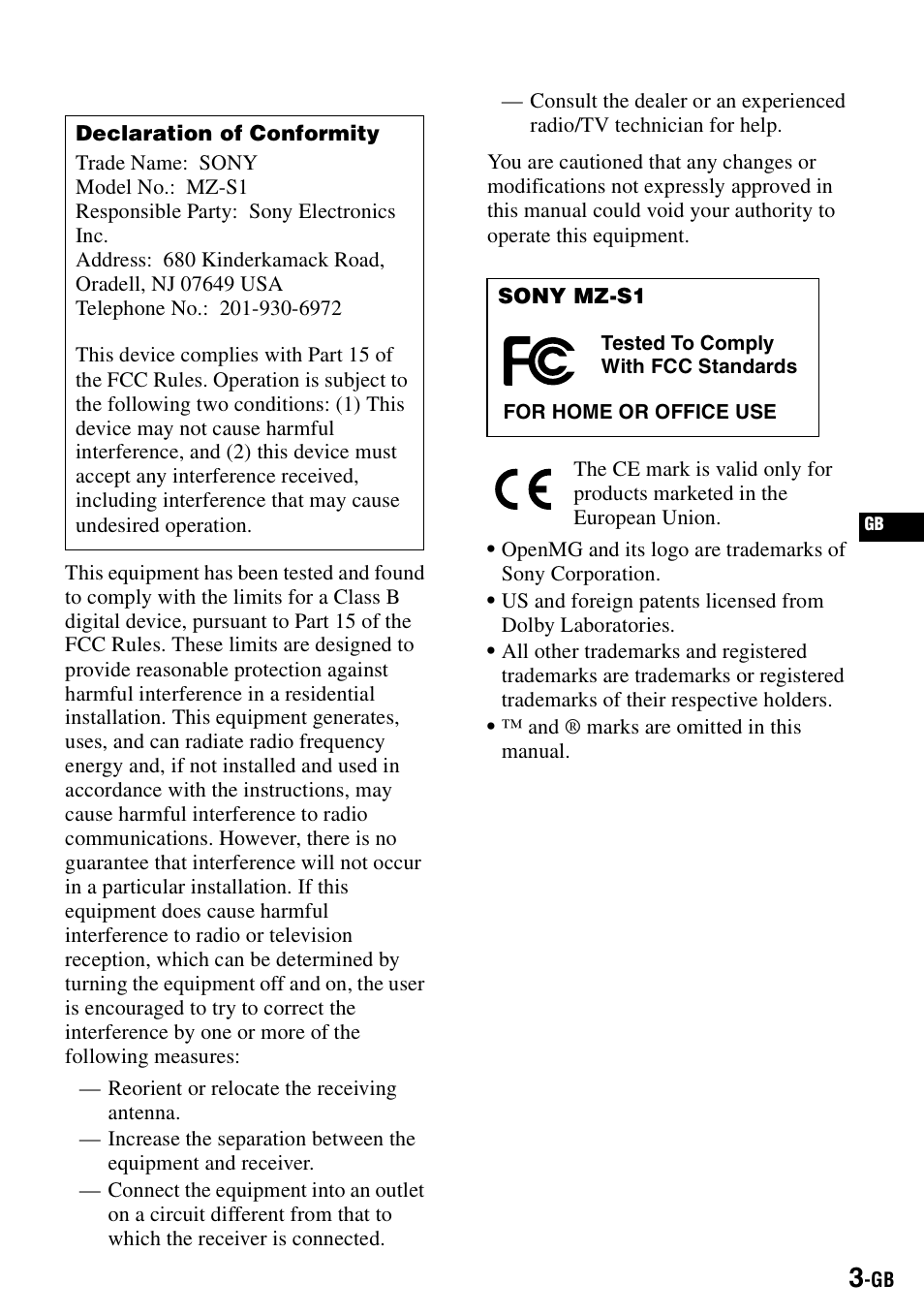 Sony MZ-S1 User Manual | Page 3 / 208