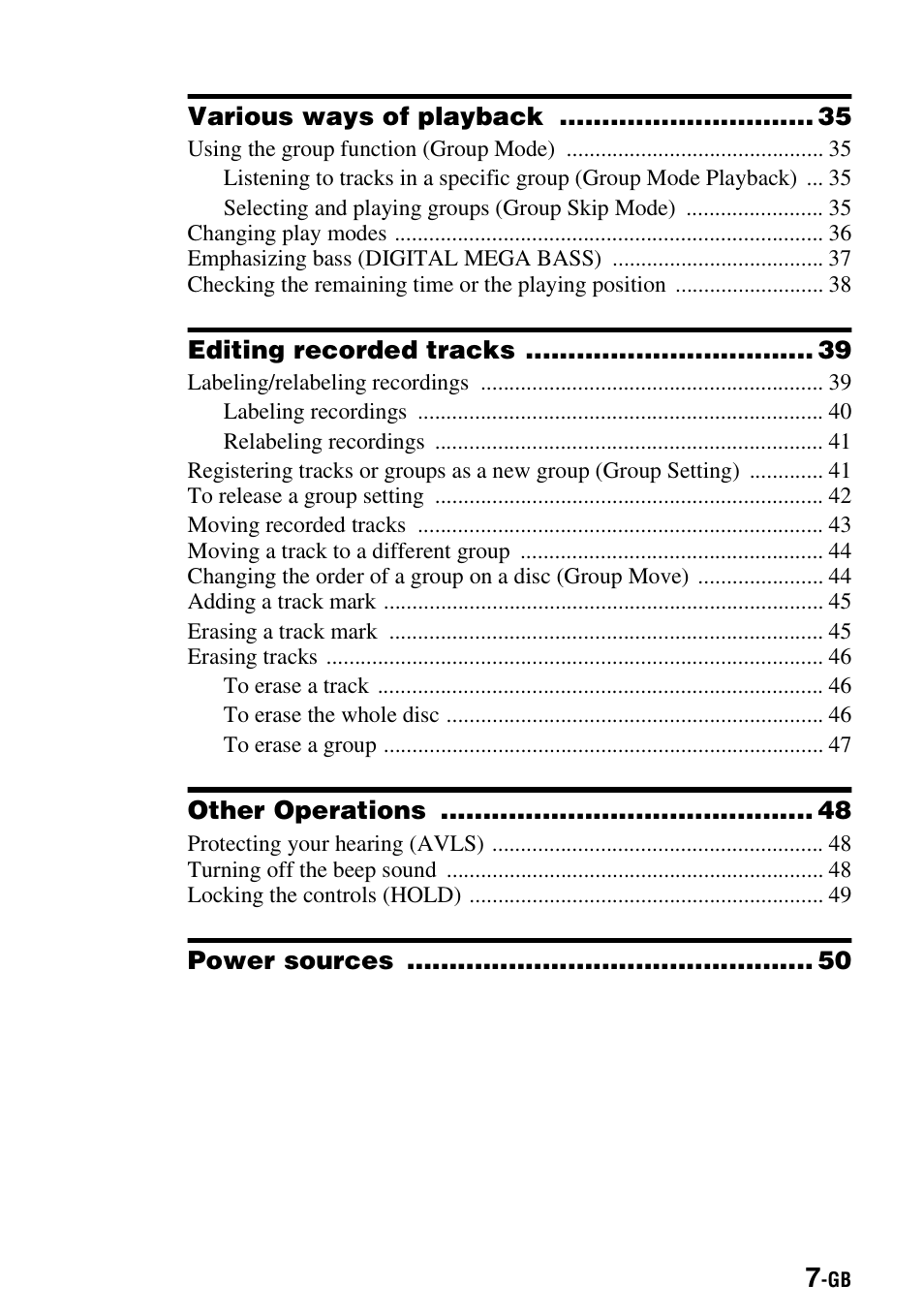 Sony MZ-S1 User Manual | Page 7 / 208