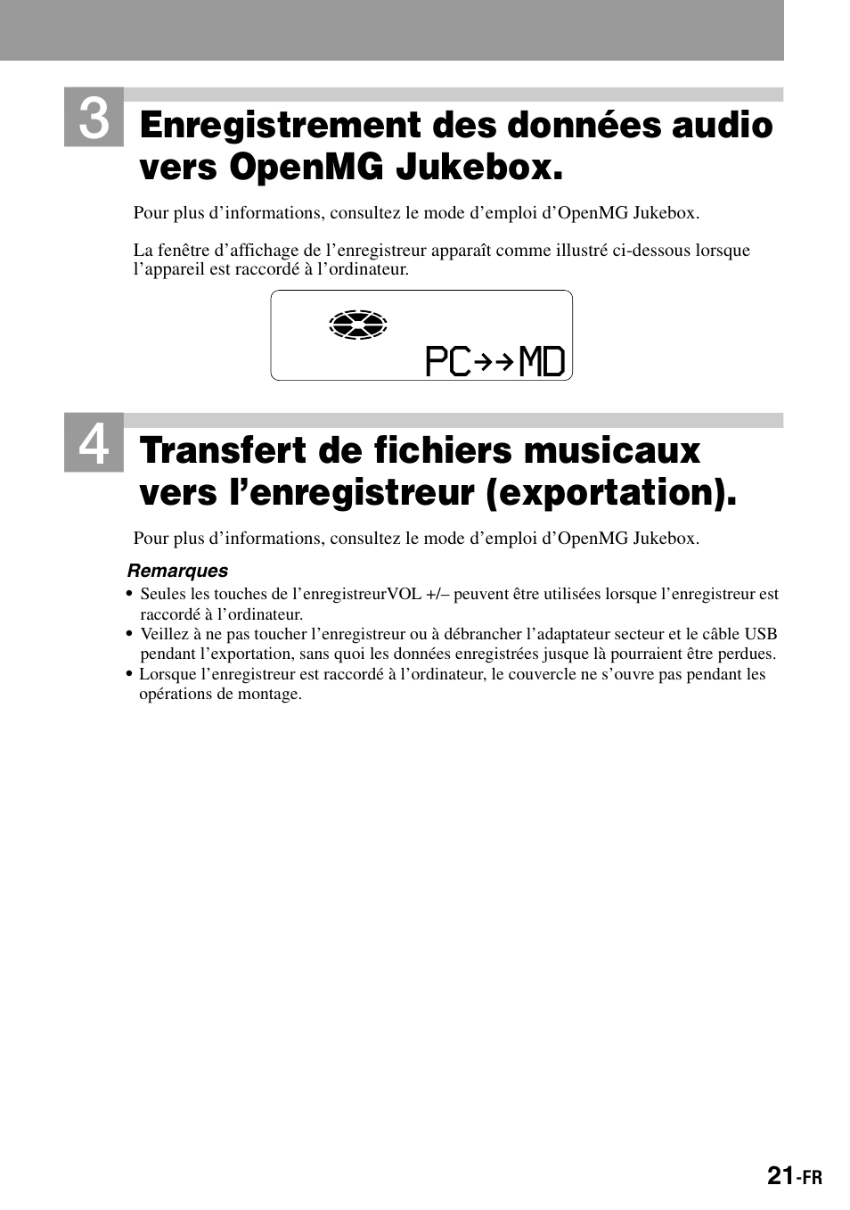 Pc md | Sony MZ-S1 User Manual | Page 89 / 208