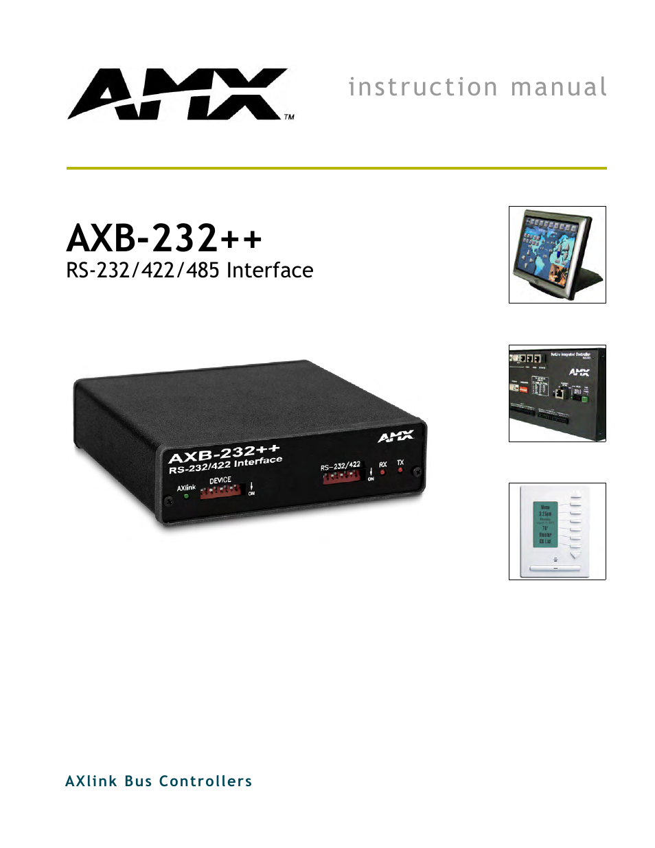 AMX AXlink Bus Controllers AXB-232++ User Manual | 20 pages