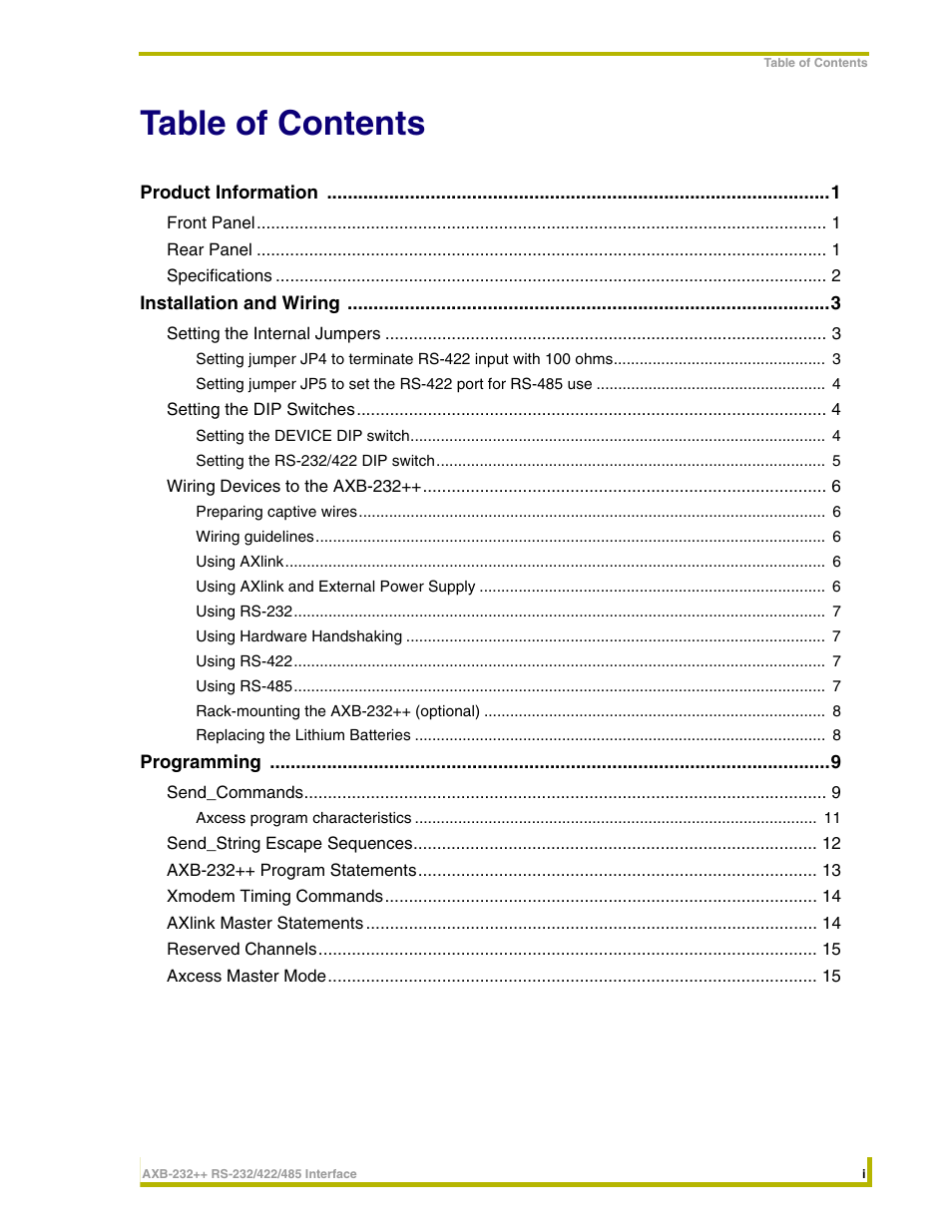 AMX AXlink Bus Controllers AXB-232++ User Manual | Page 3 / 20