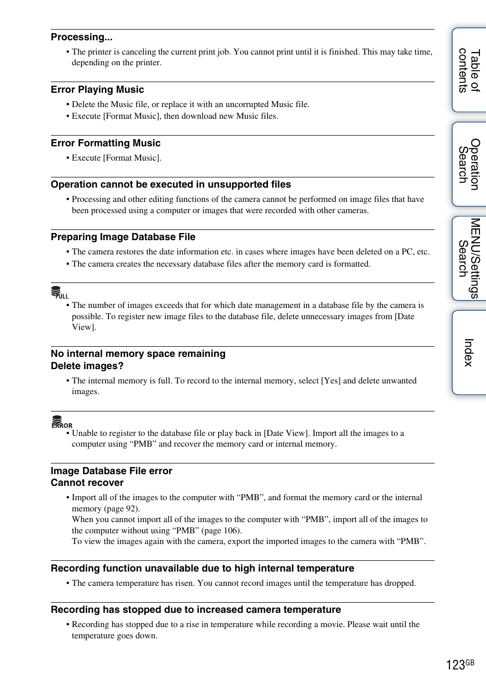 Sony DSC-H55 User Manual | Page 123 / 132