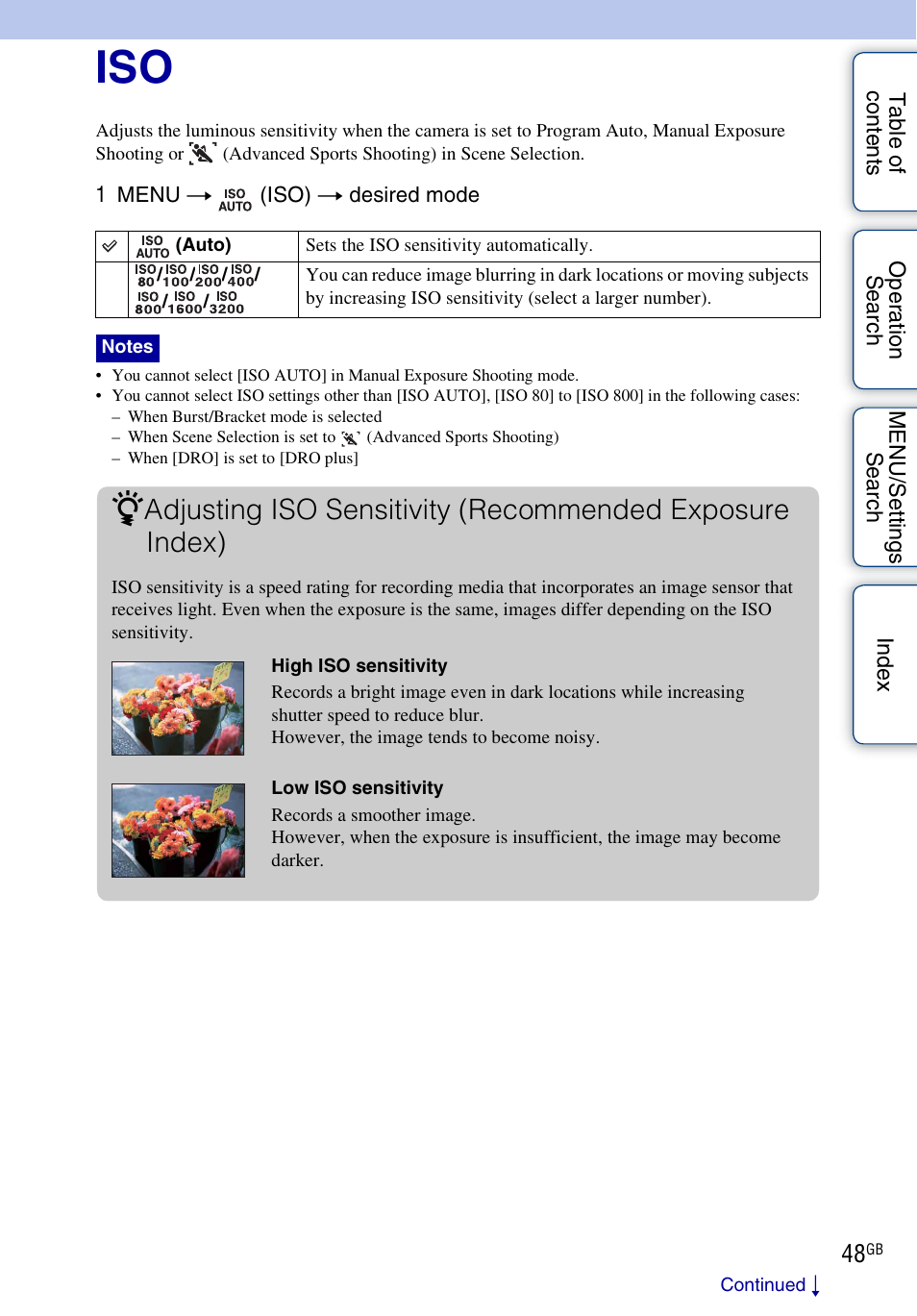 Sony DSC-H55 User Manual | Page 48 / 132