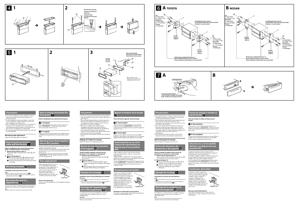 Ab 1 2, Toyota, Nissan | Sony CXS-M2016 User Manual | Page 2 / 2