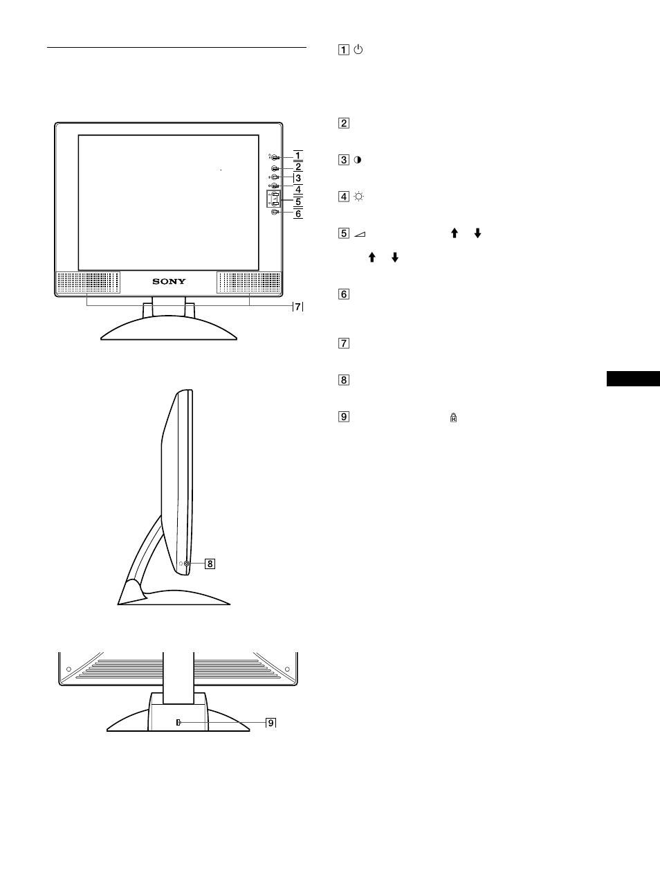 Identifying parts and controls | Sony SDM-M51 User Manual | Page 5 / 104