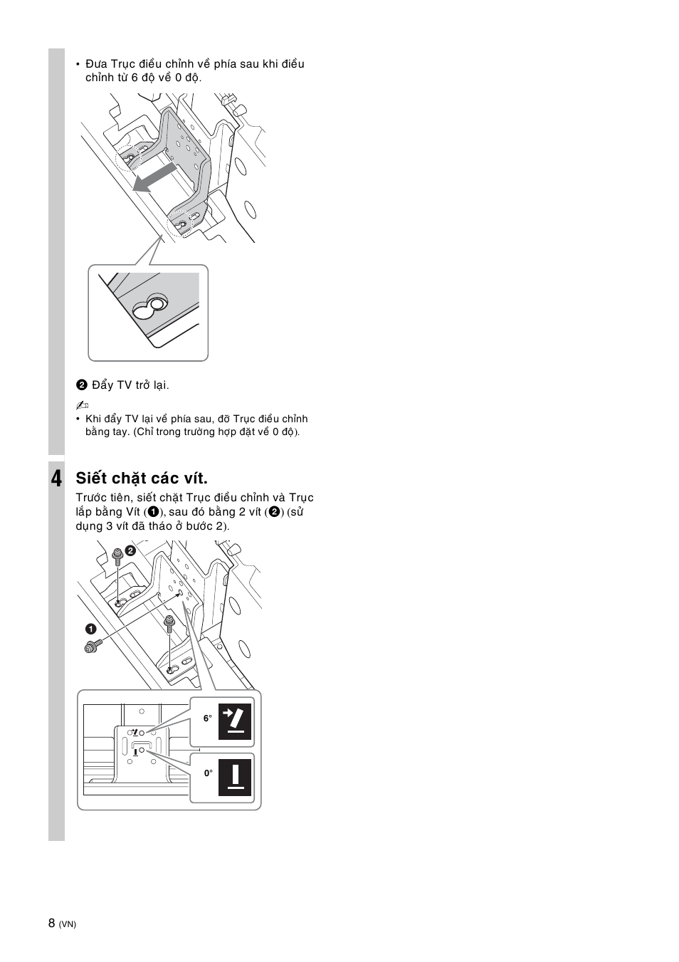 Sieát chaët caùc vít | Sony SU-52HX1 User Manual | Page 168 / 220