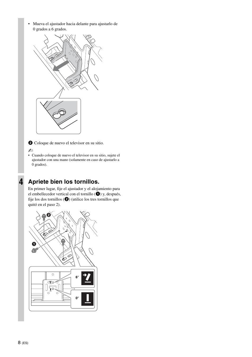 Apriete bien los tornillos | Sony SU-52HX1 User Manual | Page 32 / 220