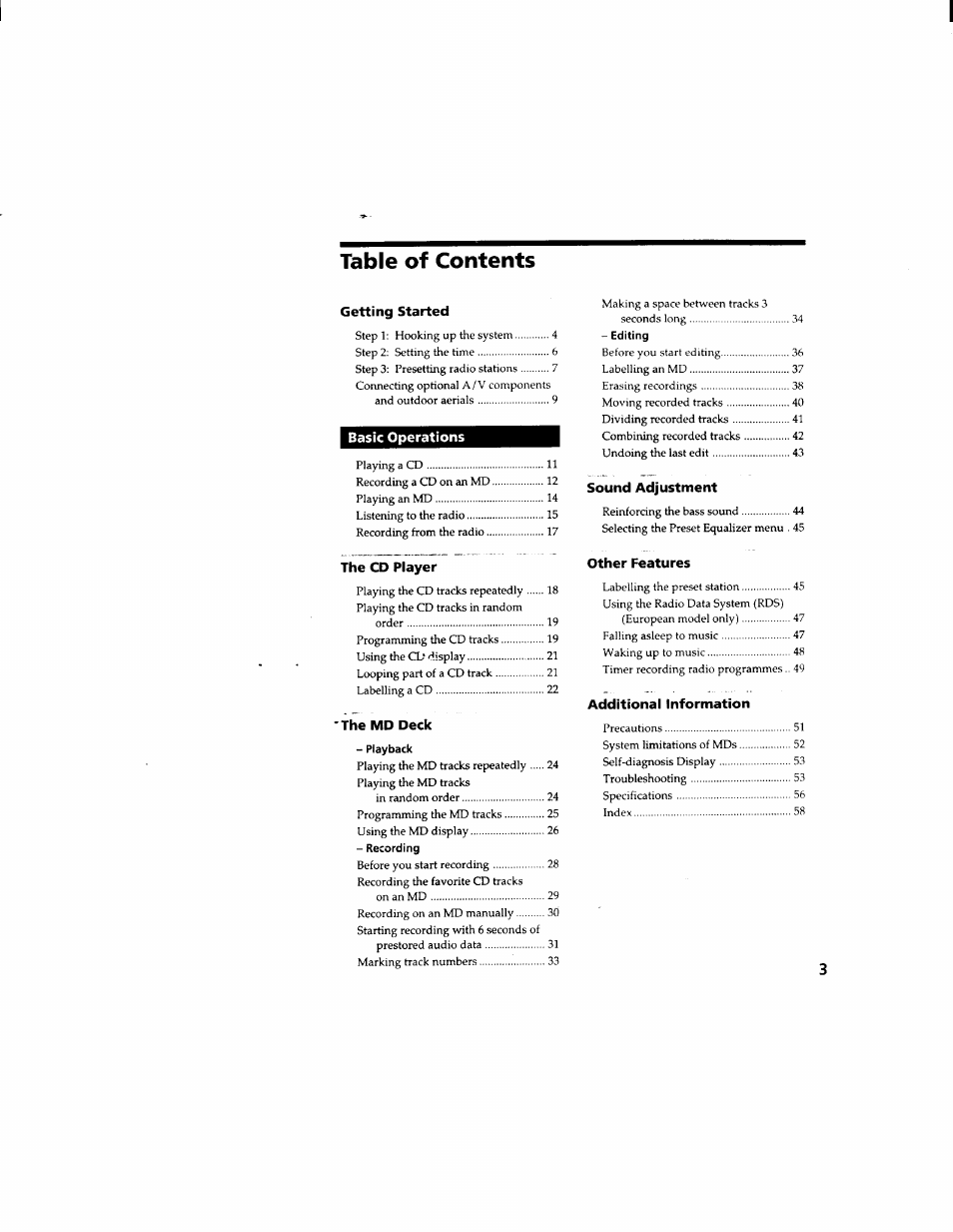 Sony DHC-MD333 User Manual | Page 3 / 60