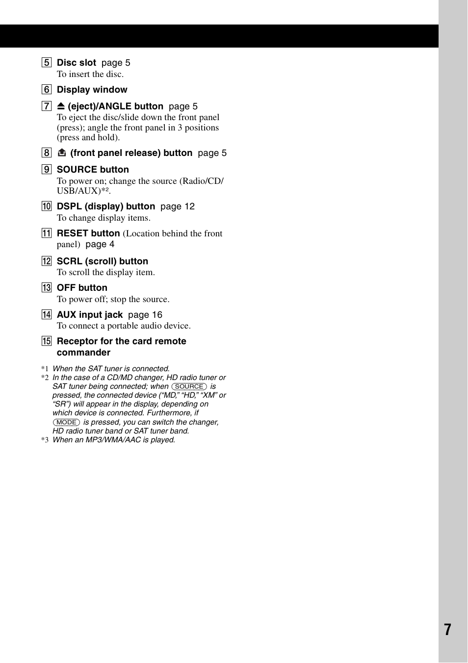 Sony CDX-GT920U User Manual | Page 7 / 56