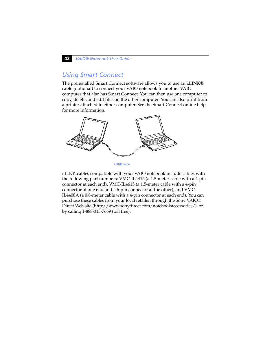 Using smart connect | Sony PCG-SR5K User Manual | Page 54 / 110